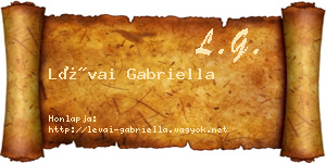 Lévai Gabriella névjegykártya