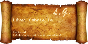 Lévai Gabriella névjegykártya